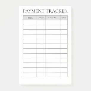Post-it® Carnet de suivi de paiement personnalisé