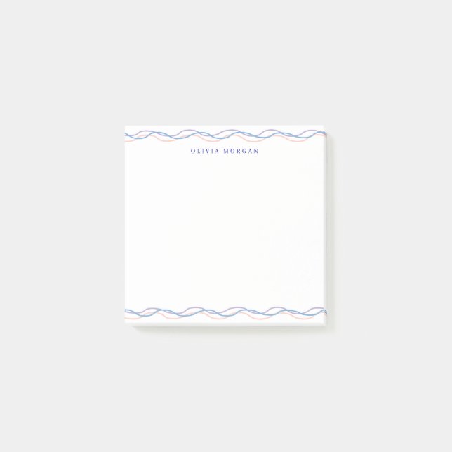 Post-it® Carré Élégant bordure ondulée pastel doux (Devant)