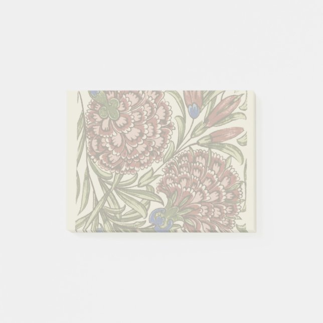 Post-it® Carreau de fleur d'œillet Art antique rustique De  (Devant)