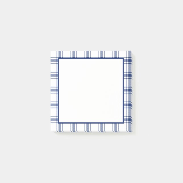 Post-it® Carreaux bleus et blancs nautiques (Devant)