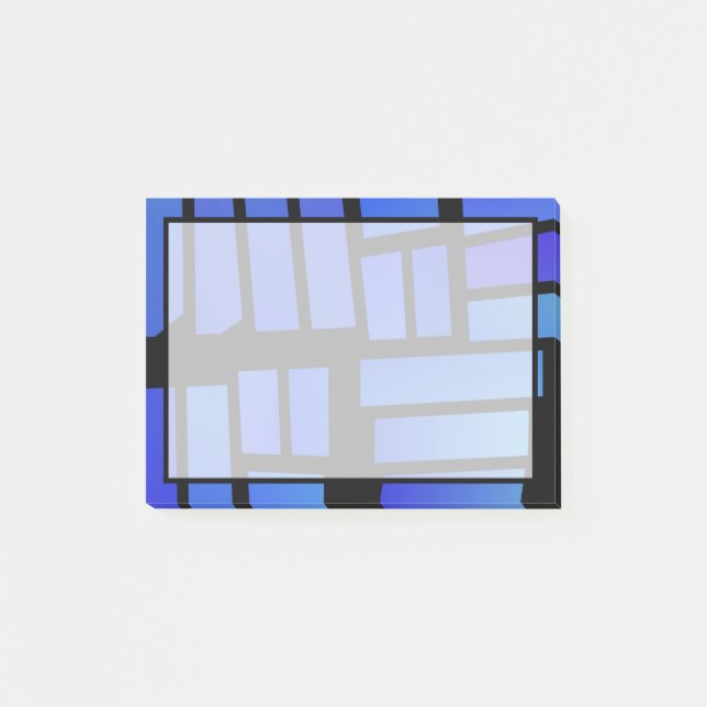Post-it® Carreaux rectangulaires bleus (Devant)
