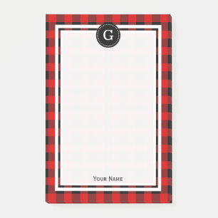 Post-it® Carreaux Rouge Noir Buffalo Plaid Check 1IR