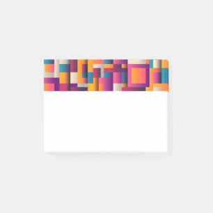 Post-it® Carrés et formes Abstraits colorés