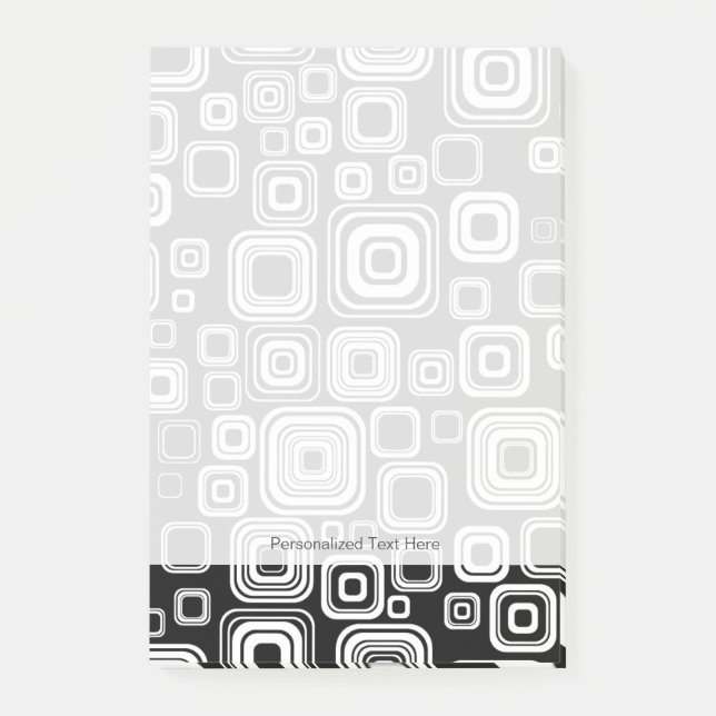 Post-it® carrés rétros noirs et blancs (Devant)