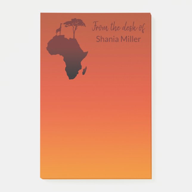 Post-it® Carte africaine de safari - notes de Courrier-it® (Devant)