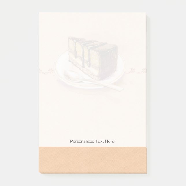 Post-it® Carte avec le gâteau peint d'aquarelle (Devant)
