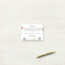 Carte Baby shower Invitation Animaux mignons