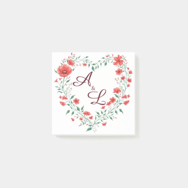 Post-it® Carte d'amour de fleur de pavot (Devant)