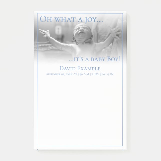 Post-it® Carte d'annonce de naissance avec bébé (Devant)