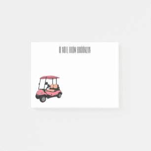 Post-it® Carte de golf / dessin animé en voiturette de golf