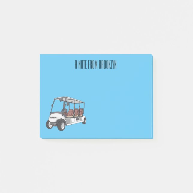 Post-it® Carte de golf / dessin animé en voiturette de golf (Devant)