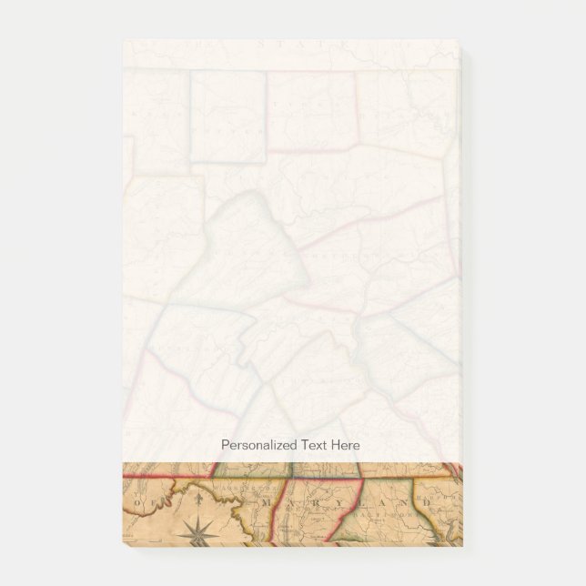 Post-it® Carte De L'État De Pennsylvanie (Devant)