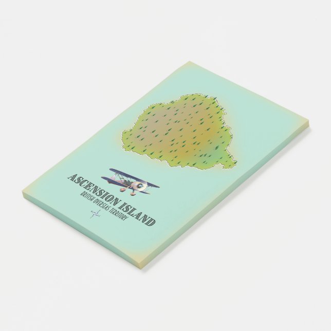 Post-it® Carte de l'île d'Ascension territoire britannique (Incliné)