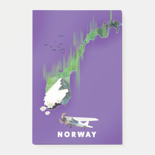 Post-it® Carte de Norvège Affiche illustrée.