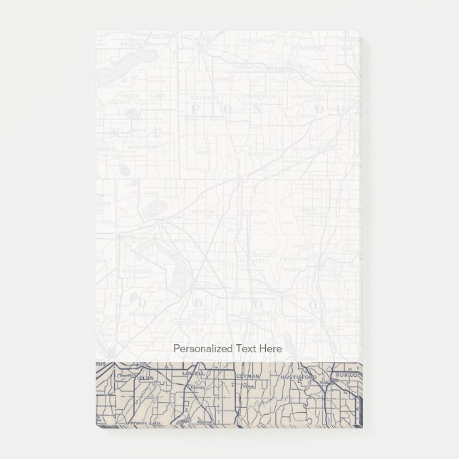 Post-it® Carte de route de bicyclette du Wisconsin 4 (Devant)