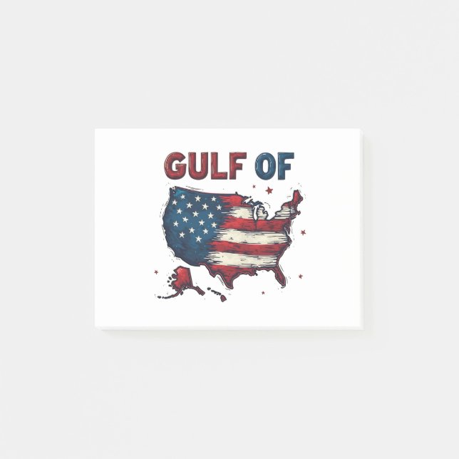Post-it® Carte du golfe d'Amérique USA Trump USA Golfe du M (Devant)