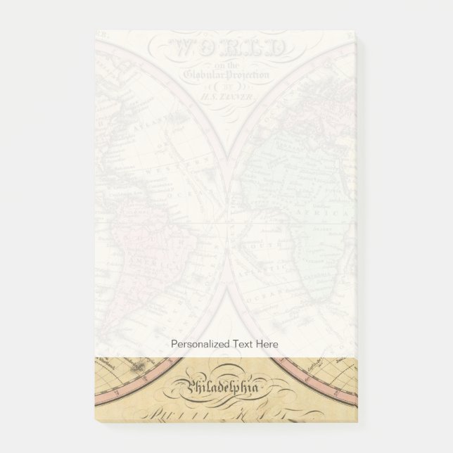 Post-it® Carte du monde sur la projection mondiale (Devant)