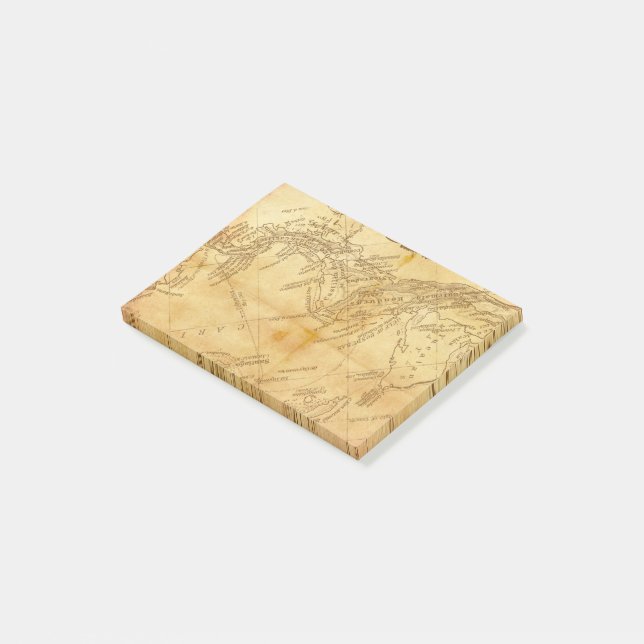Post-it® carte du monde vintage (Incliné)