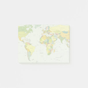 Post-it® Carte mondiale Globe Pays Atlas
