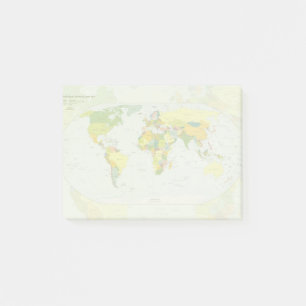 Post-it® Carte mondiale Globe Pays Atlas
