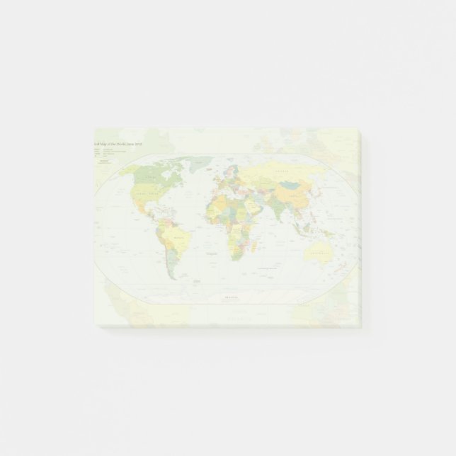 Post-it® Carte mondiale Globe Pays Atlas (Devant)