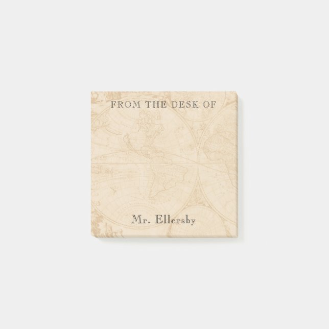 Post-it® Carte Old World Ajouter le nom 3x3 (Devant)