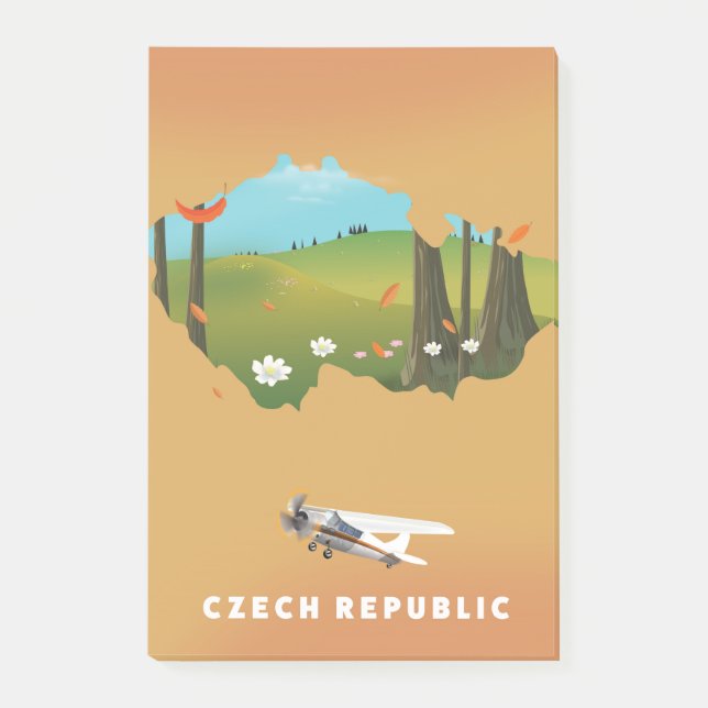 Post-it® Carte République tchèque Affiche illustrée. (Devant)