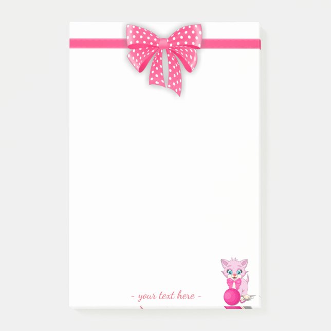 Post-it® Carton Cutie Rose Kitten (Devant)
