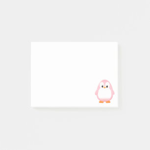 Post-it® Carton Pingouin Rose Cute Personnalisé