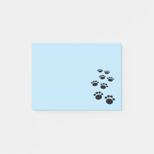 Post-it® Cartoon noir mignonne Pet Paw Trail bébé bleu