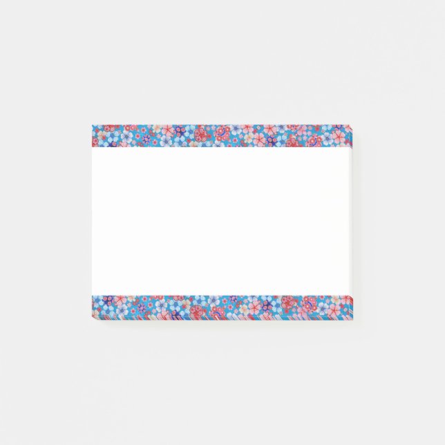 Post-it® Cascade bleue en cascade Floral Chirimen (Devant)
