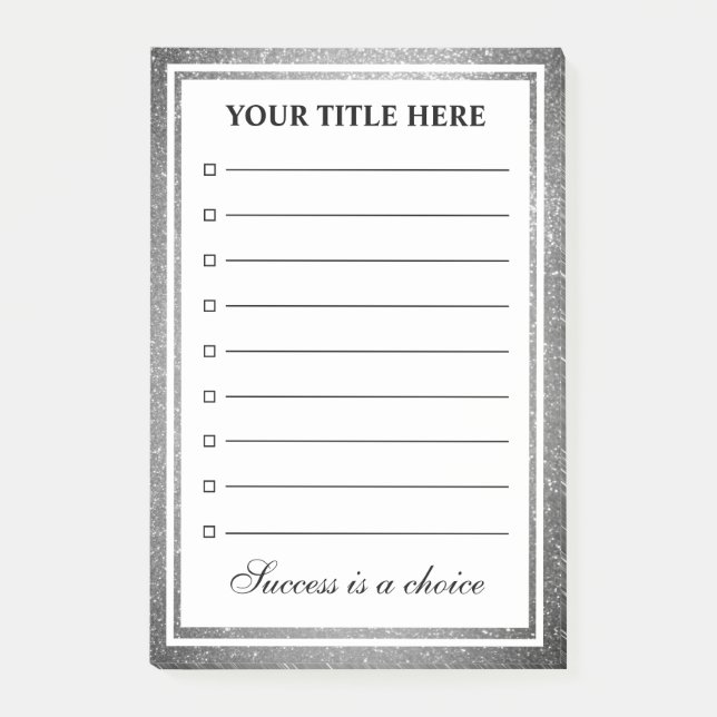 Post-it® Case à cocher parties scintillant brillante en arg (Devant)