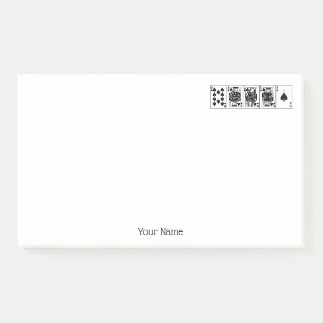 Post-it® Casino Night Poker Royal Straight Flush Spades (Devant)