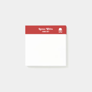 Post-it® Casquette blanc et mustache silhouette rouge