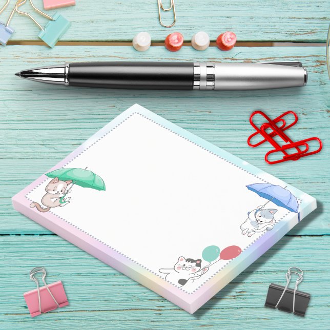 Post-it® Casquette tenant parapluie et ballon volant dans l (Créateur téléchargé)