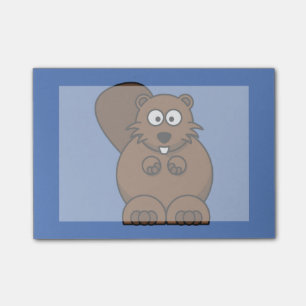 Post-it® Castor de bande dessinée avec l'arrière - plan