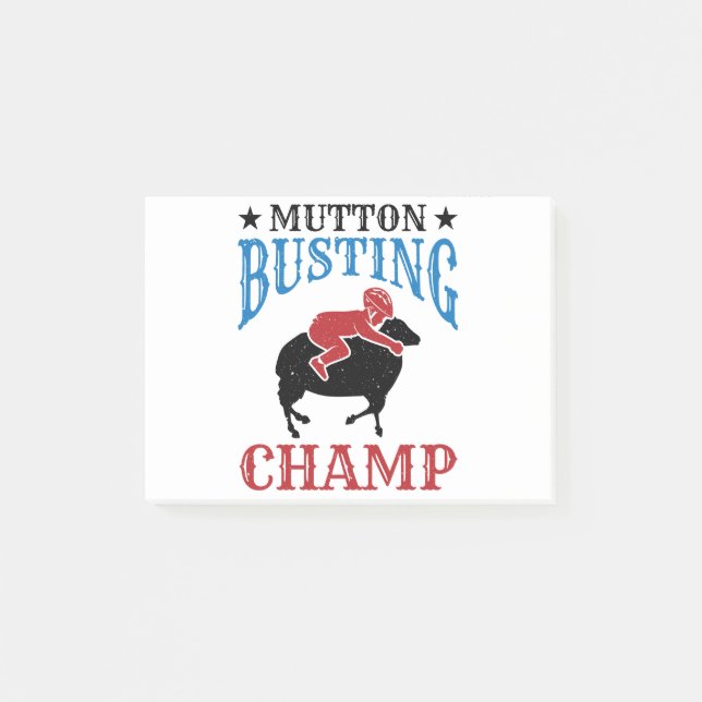 Post-it® Cavalier de mouton champion de Mutton Busting (Devant)