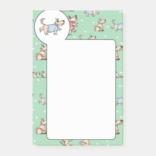 Post-it® Ce chien Motif de chien vert de vie (Devant)