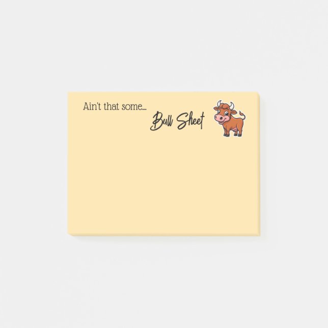 Post-it® Ce n’est pas qu’une feuille de taureau Tan Snarky  (Devant)