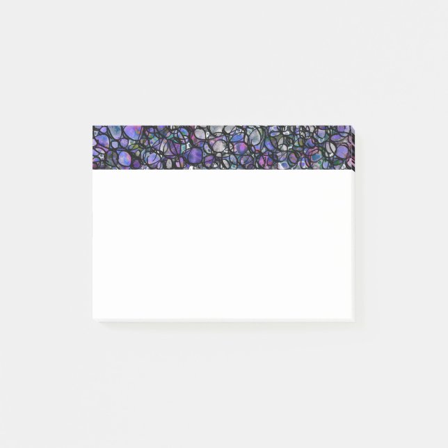Post-it® Cercles abstraits dessinés à la main, Bleu, Violet (Devant)