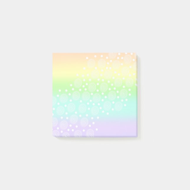 Post-it® Cercles arc-en-ciel pastel en cercles (Devant)