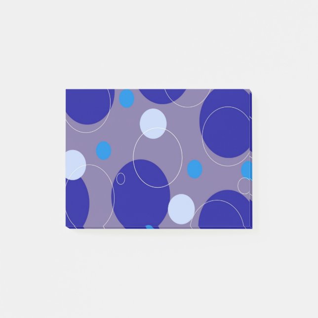 Post-it® Cercles Bleus Rétro & Ovales Royal Periwinkle Aqua (Devant)