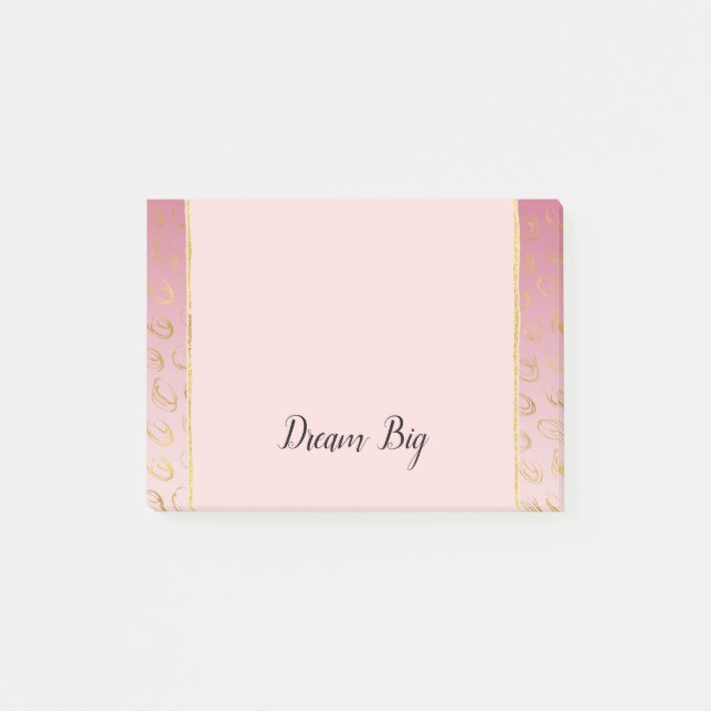 Post-it® Cercles Chic Ombre Rose Or (Devant)