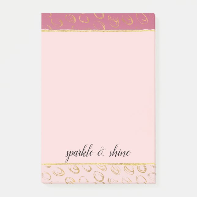 Post-it® Cercles Chic Ombre Rose Or (Devant)