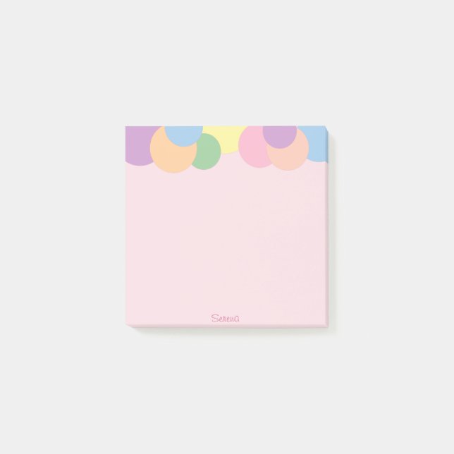 Post-it® Cercles colorés Motif avec nom (Devant)