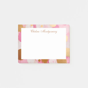 Post-it® Cercles d'or rose Abstrait personnalisés