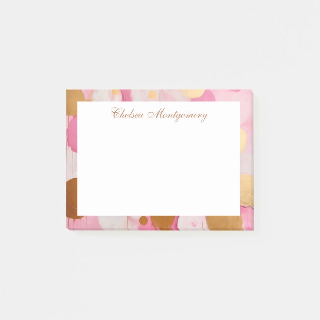Post-it® Cercles d'or rose Abstrait personnalisés (Devant)