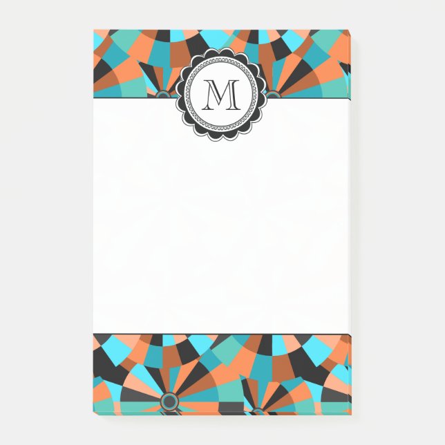 Post-it® Cercles futuristes frais en orange et Aqua (Devant)