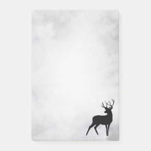 Post-it® Cerf avec Antlers Noir Silhouette Rustique
