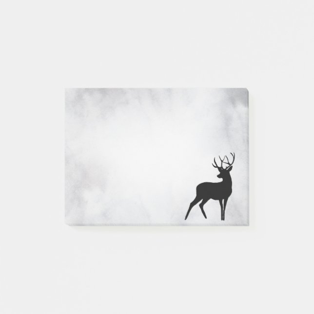 Post-it® Cerf avec bois silhouette noire (Devant)